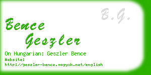 bence geszler business card